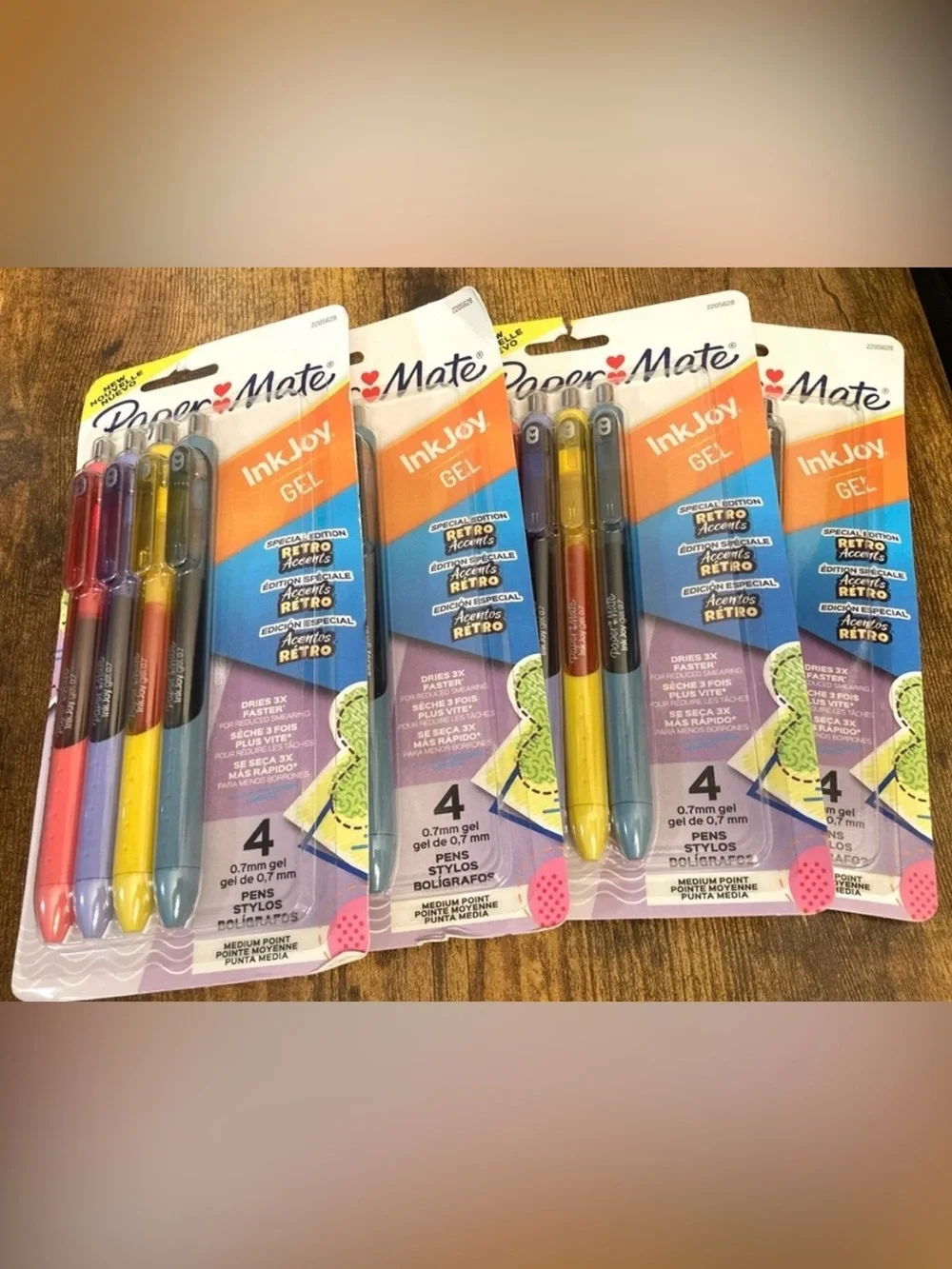 PaperMate Inkjoy 4pk Gel Pens 0.7mm Medium Tip Multicolored Retro 4 packages new